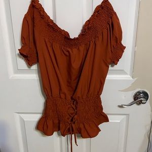 Off the shoulder stain top